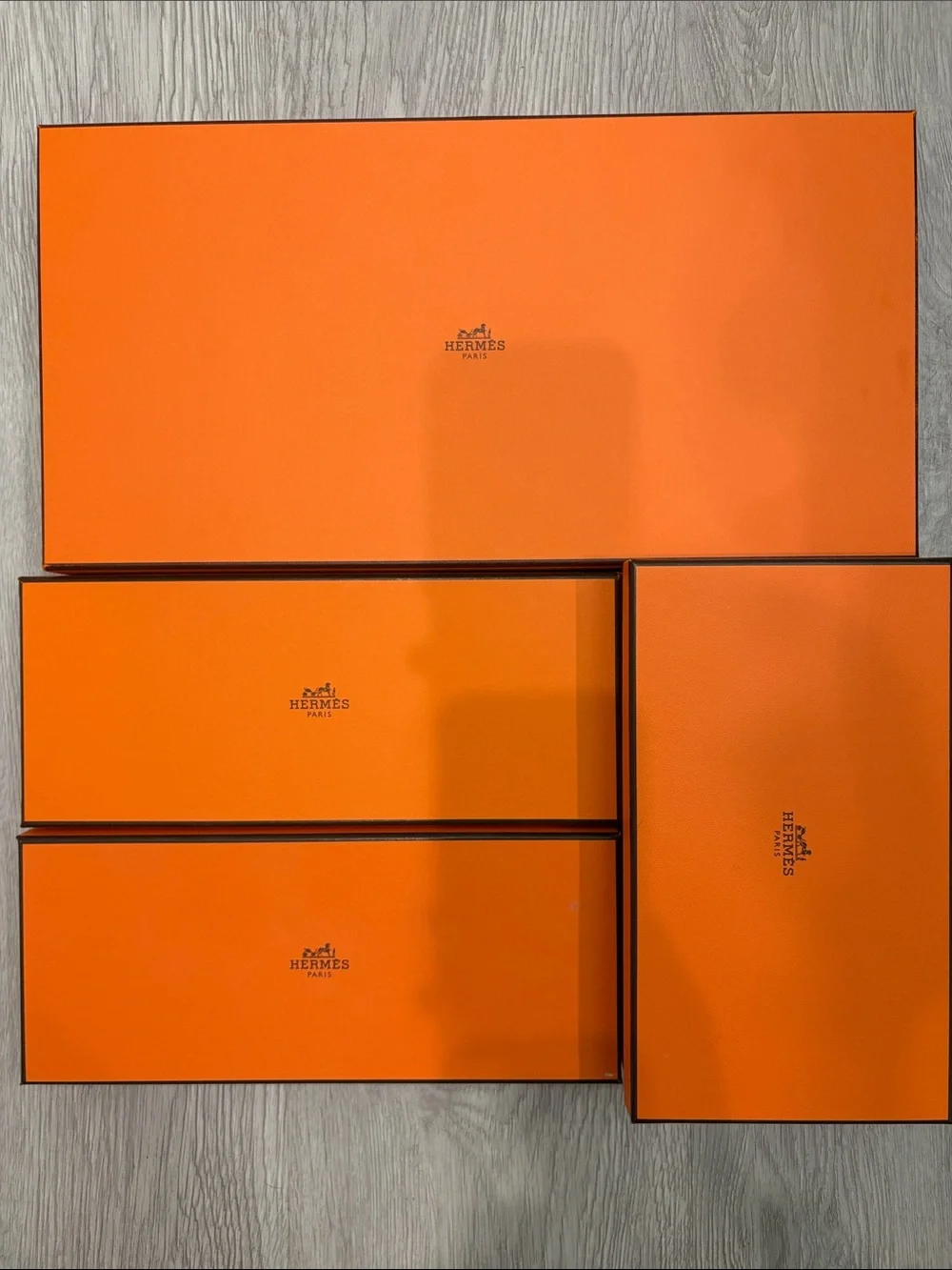 Hermes Rectangle Orange Storage Boxes Set of 4